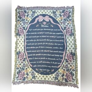 Afghan 47x61 inches in excellent condition vintage heavy fabric